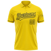 Custom Yellow Black Performance Vapor Golf Polo Shirt