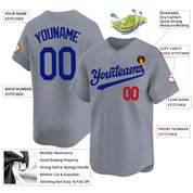 Custom Men's Los Angeles Gray Away Limited Player Authentic Baseball Jersey