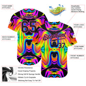 Personalizado 3D Padrão Design Abstrato Iridescente Psicodélico Redemoinho Fluido Arte Autêntica Camisa de Beisebol