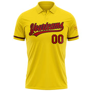 Kundenspezifisches gelb-rot-schwarzes Performance-Vapor-Golf-Poloshirt