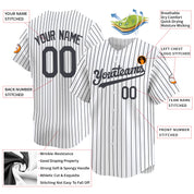 Custom Men's New York White Home Black Stripe Limited  Authentic Baseball Jersey