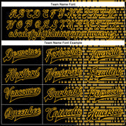 Custom Black Gold Halftone 3D Pattern Design Bomber Full-Snap Varsity Letterman Jacket