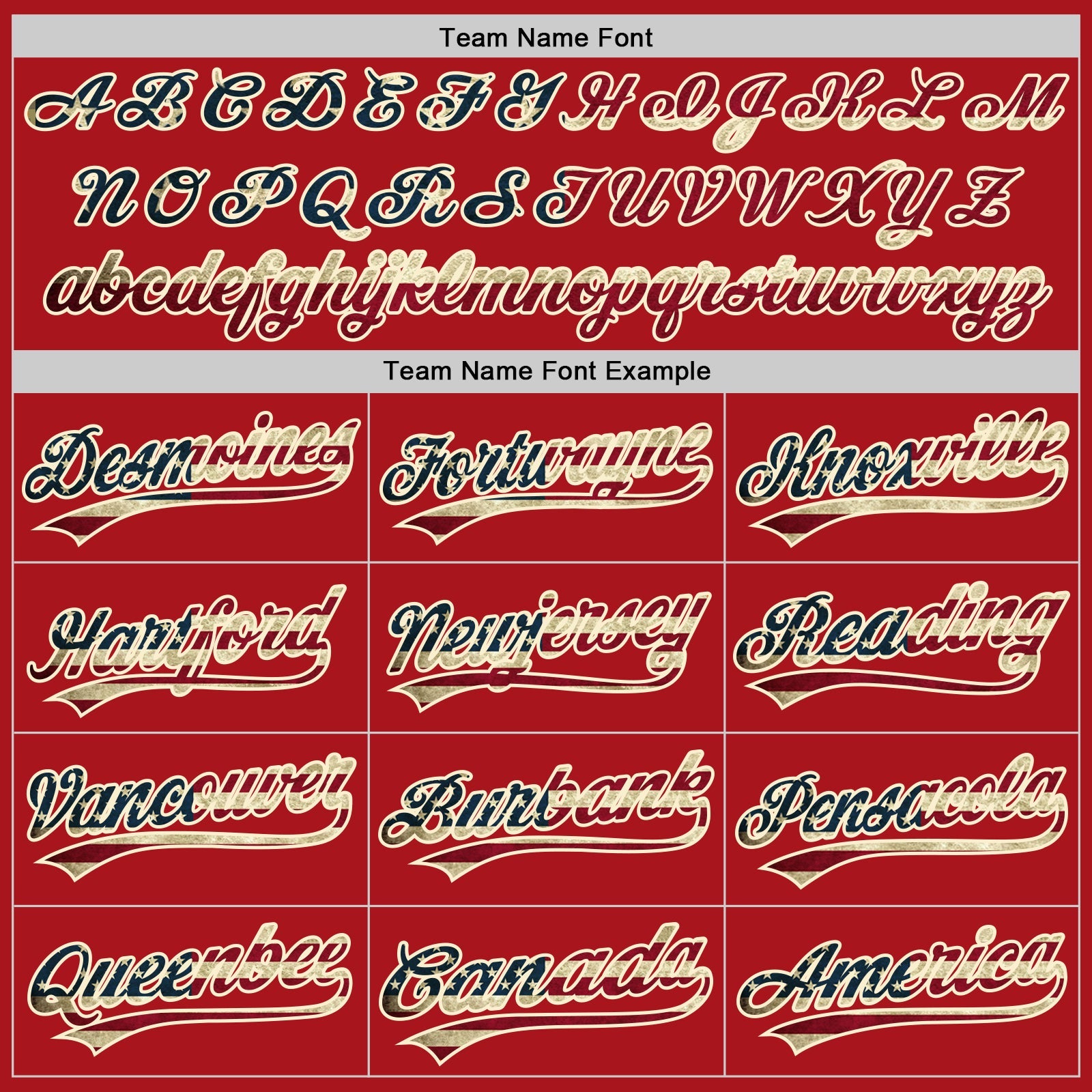 Benutzerdefiniertes authentisches Baseball-Trikot mit roter Vintage-USA-Flagge und Creme