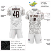 Maßgeschneidertes weiß-braunes Sublimations-Fußballuniform-Trikot