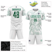 Maßgeschneidertes weißes Kelly Green Sublimations-Fußballuniform-Trikot