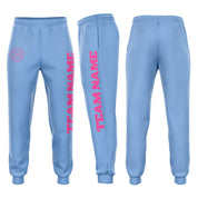 Pantalon de survêtement Jogger en molleton rose bleu clair personnalisé