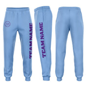 Pantalon de survêtement Jogger en molleton violet bleu clair personnalisé