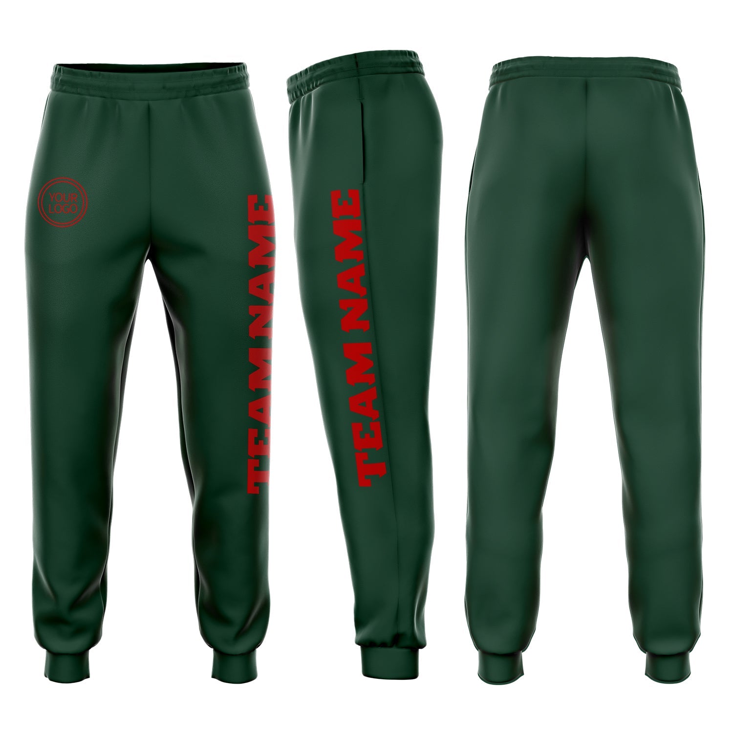 Pantalon de survêtement Jogger en molleton rouge vert personnalisé