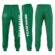 Calça de moletom jogger de lã branca verde Kelly personalizada