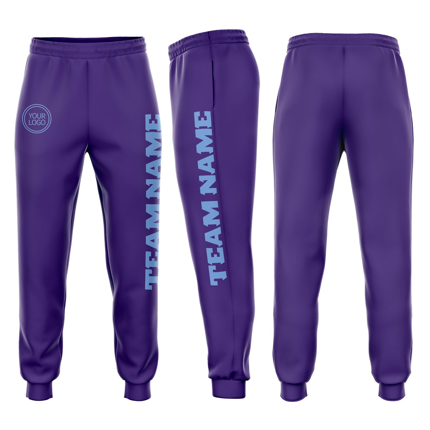 Pantalon de survêtement en molleton bleu clair violet personnalisé