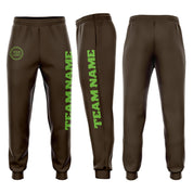 Calça de moletom jogger de lã verde neon marrom personalizada