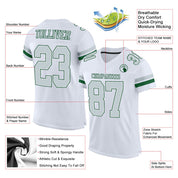 Jerseys auténticos del fútbol de la malla plateada-verde blanca de encargo