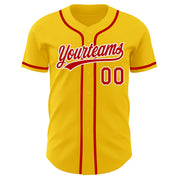 Jerseys de béisbol auténticos Rojo-blancos amarillos de encargo