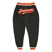 Pantalon de sport noir crème-rouge personnalisé