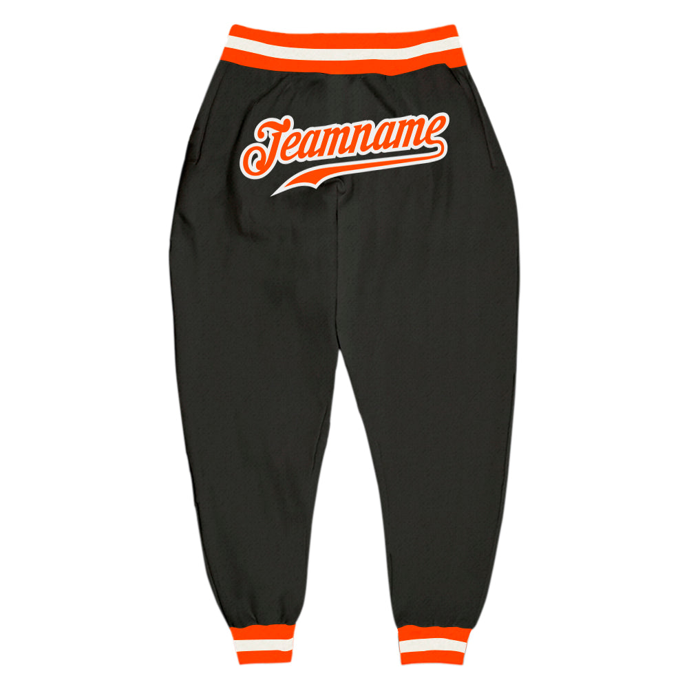 Pantalon de sport orange-blanc noir personnalisé