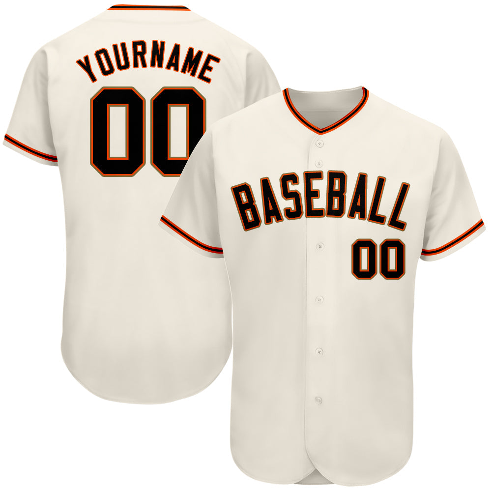 Orange noir crème personnalisé-Old Gold authentique Baseball Jersey