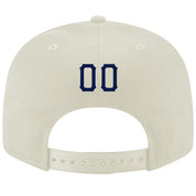 Crème personnalisée bleu marine-gris cousu réglable Snapback Hat