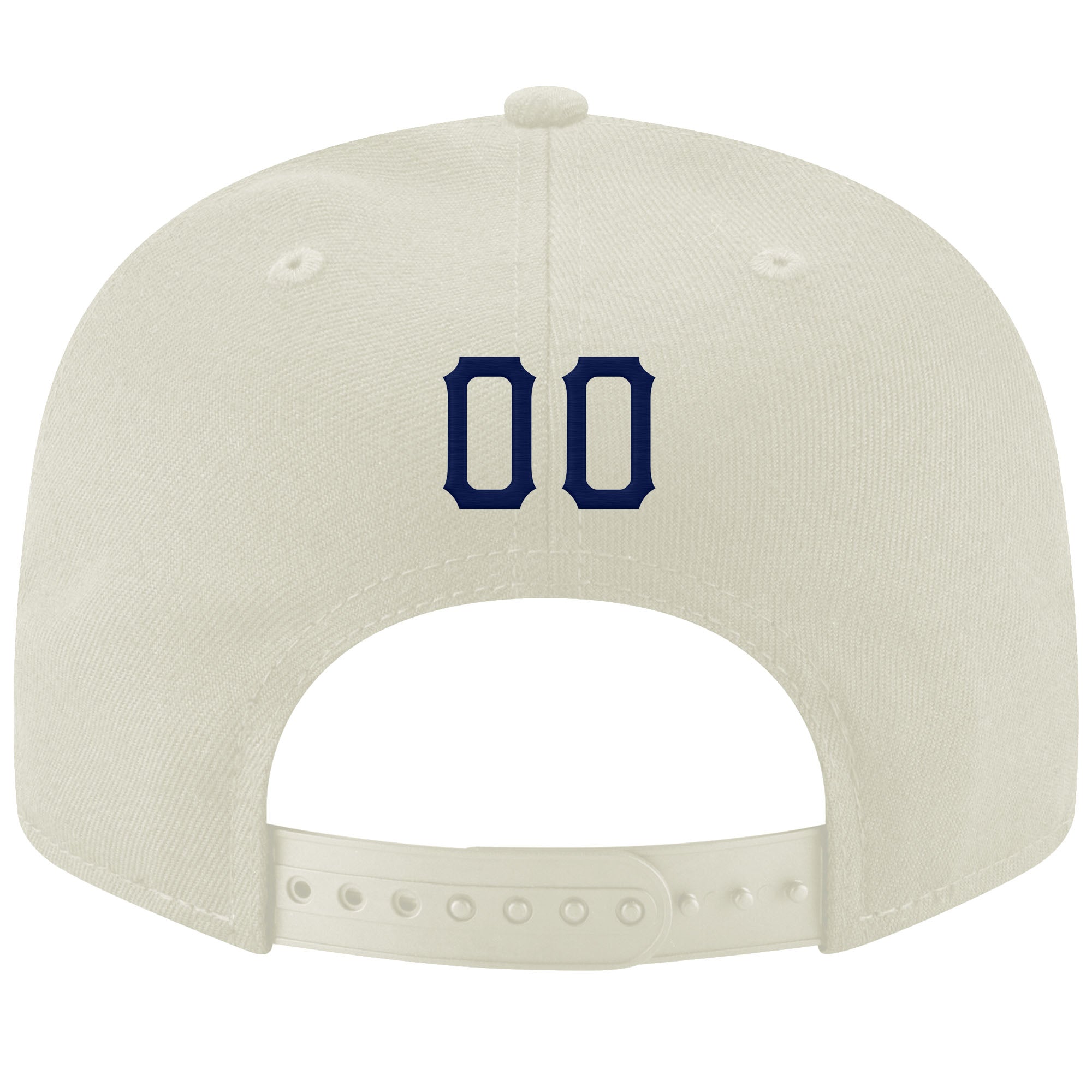 Crème personnalisée bleu marine-gris cousu réglable Snapback Hat