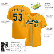 Benutzerdefiniertes goldgrün-weißes, authentisches Baseball-Trikot