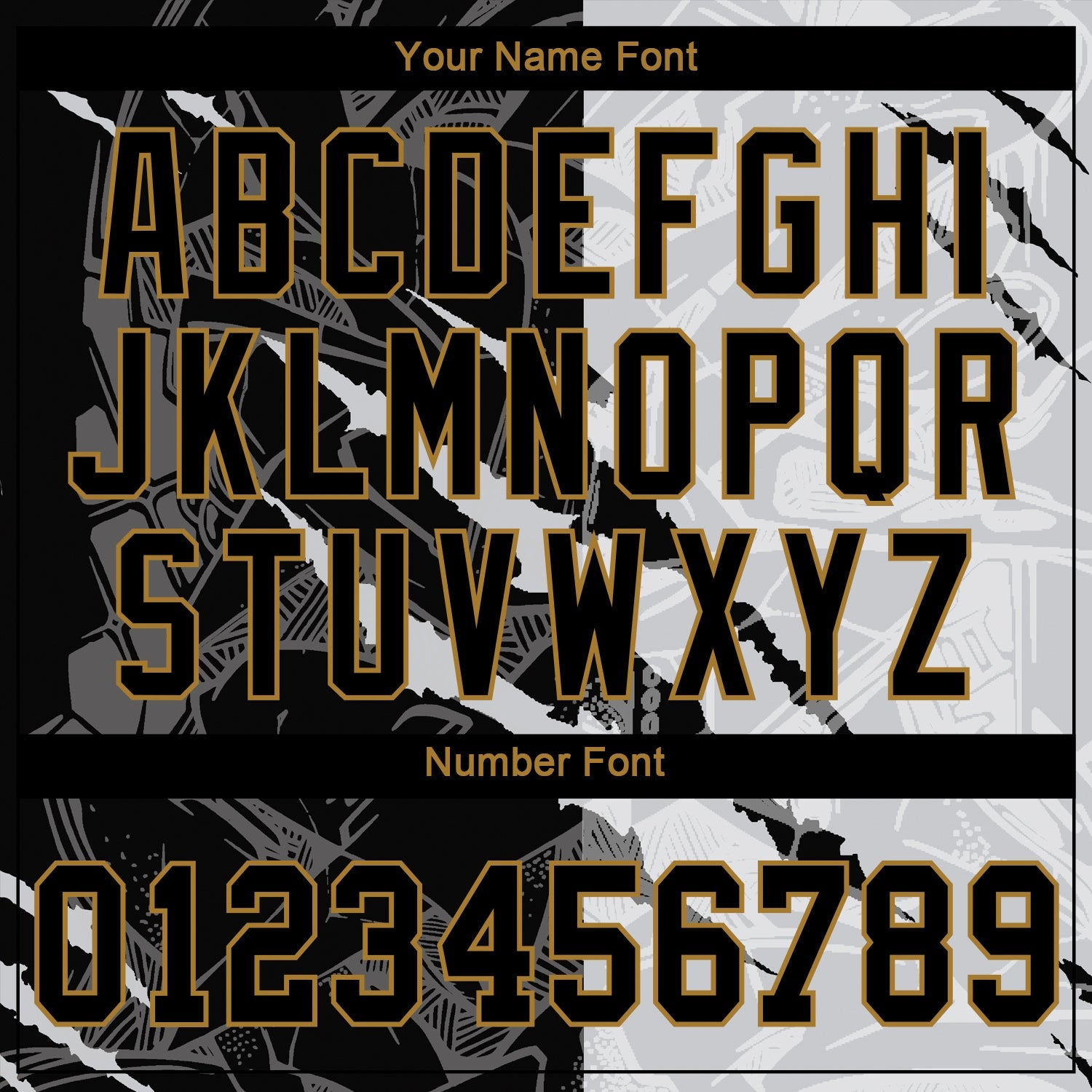 Custom Graffiti Pattern Black-Old Gold 3D Authentic Baseball Jersey