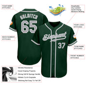 Benutzerdefiniertes authentisches Baseball-Trikot in Grün, Grau und Weiß
