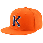 Chapéu snapback ajustável com costura laranja marinho e branco personalizado