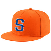Benutzerdefinierte orange königsweiß genähte verstellbare Snapback-Mütze
