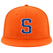 Chapéu snapback ajustável com costura laranja Royal-White personalizado