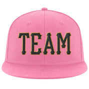 Chapéu snapback ajustável com costura rosa preto-ouro velho personalizado
