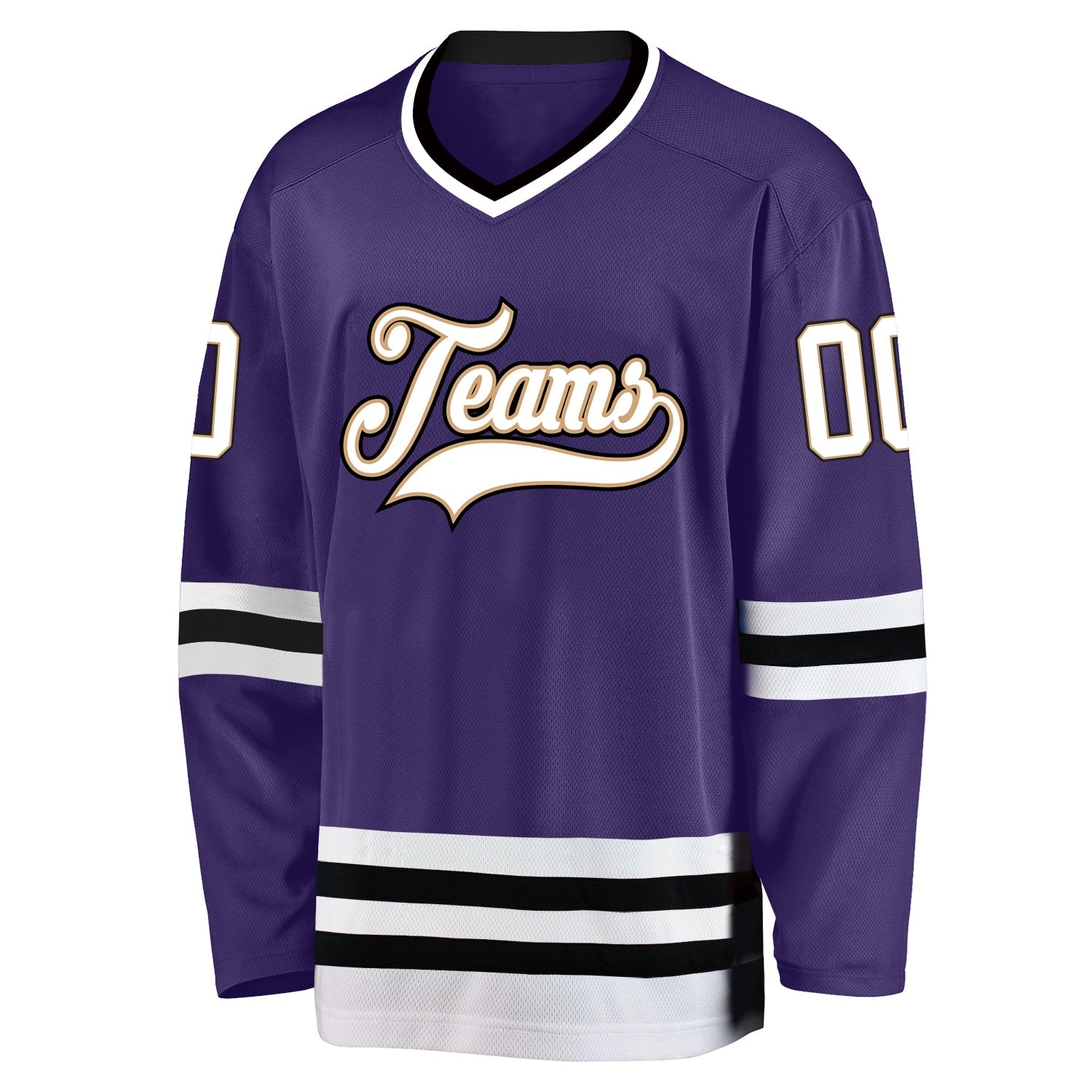 Maillot de hockey personnalisé violet blanc-noir