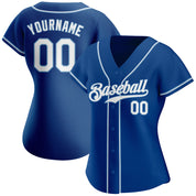 Royal personnalisé blanc-bleu clair authentique maillots de baseball