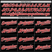 Maßgeschneidertes authentisches zweifarbiges Baseball-Trikot in Schwarz, Rot und Weiß