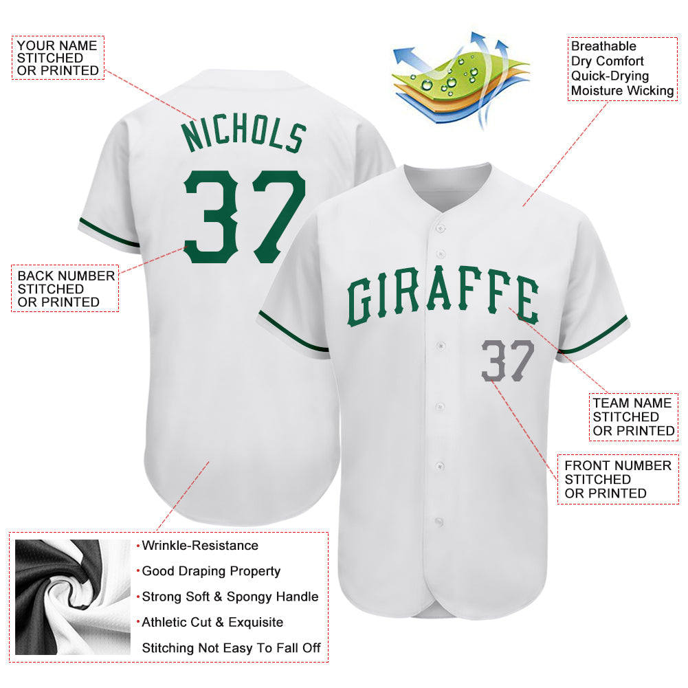 Maillot de Baseball de jour authentique de la Saint-Patrick Kelly vert-gris blanc personnalisé