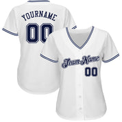 Camisa de beisebol autêntica branca personalizada da Marinha