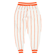 Maßgeschneiderte weiß-orangefarbene Nadelstreifen-Orange-Weiß-Sporthose