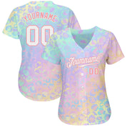 Personalizado branco branco-médio rosa 3D padrão design leopardo autêntico camisa de beisebol
