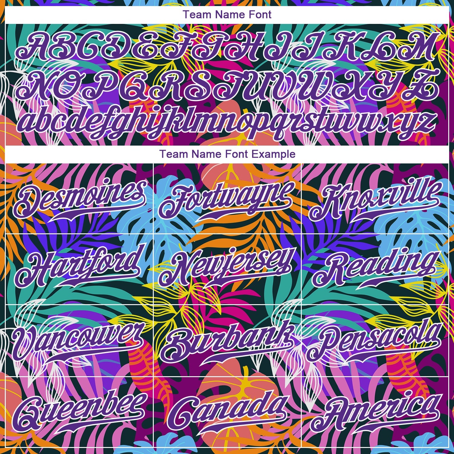 Benutzerdefiniertes weißes, lila-weißes 3D-Musterdesign mit Hawaii-Palmen, authentisches Baseball-Trikot
